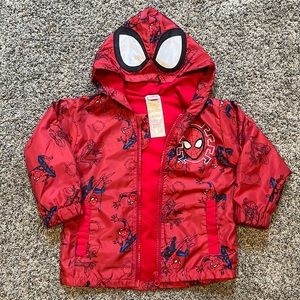 Boys 2T Spiderman Lined Rain Jacket
